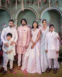 Bollywoodflash | Man of Masses NTR Jr twins with wife Lakshmi Pranathi and  his sons as he attends brother-in-law Narne Nithiin's engagement ✨✨... |  Instagram