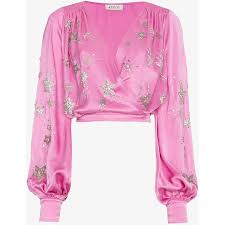 Attico Bead Embellished Wrap Blouse 2 771 Liked On Polyvore Featuring Tops Blouses Bead Attico Cuff Embellished S Fashion Pretty Blouses Wrap Blouse