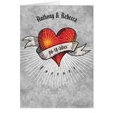 Valentine S Day Tattooed Hearts Add Names And Date Holiday Card Zazzle Com Valentines Day Tattoo Heart Tattoo Holiday Design Card