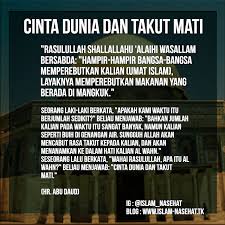 Cinta kepada lawan jenis 3. Takut Mati Manhaj