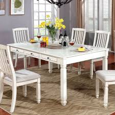 drawer dining table, vintage white