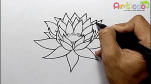Lotus flower water lily coloring page. How To Draw Water Lily Easy Youtube