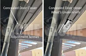 Top jamb mounted closers are used where the top rail of the door is narrow and the closer needs to be installed on the push side of the opening. How To Adjust A Door Closer Door Closing Speed Force