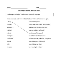 Learning Vocabulary Worksheets Part 3 Vocabulary Worksheets Vocabulary New Vocabulary Words