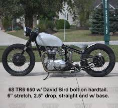 Triumph Unit 650 500 C C Bolt On Hardtail Frame By David Bird Triumph Custom Bobber Hardtail Mountain Bike