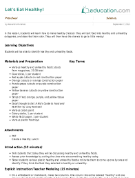 Let S Eat Healthy Lesson Plan Education Com Lesson Plan Education Com Preschool Lesson Plans Lesson Skills To Learn