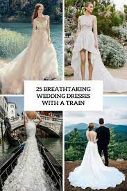 25 Breathtaking Wedding Dresses With A Train Weddingomania