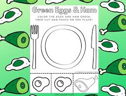 Ham, spinach, onions, eggs and cheese! Green Eggs Ham Printable Worksheet Literacy Learn