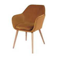 160 Silla Vintage De Terciopelo Amarillo Mostaza Maisons Du Monde Vintage Sessel Antike Esszimmerstuhle Armlehnen