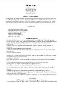 HR Benefits Specialist Resume Example contract specialist resume ...