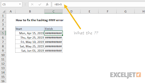 Excel Formula How To Fix The Hashtag Error Exceljet