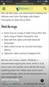 Medicine Ball From Starbucks Starbucks Recipes Smoothie Drinks Tea Time Food