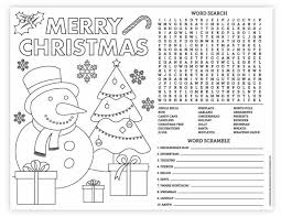Christmas Placemat For Kids Free Printable Activity And Coloring Page Christmas Placemats Christmas Elementary Activities Free Printable Activities