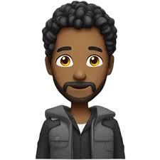 Blake and brown dog withbow emoji