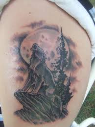 Realistic Wolf And Moon Tattoo Google Search Wolf Tattoos Men Wolf Tattoos Wolf And Moon Tattoo