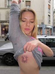 Johansson has had a lamb tattoo on the right side of her back for a while. Scarlett Johansson Reveals New Lucky You Tattoo Beauty