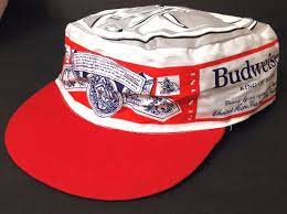 Unworn Vtg Budweiser Lightweight Painters Hat White Red Beer Bottle Can Label Budweiser Painterscap Red Beer Beer Shirts Beer Bottle