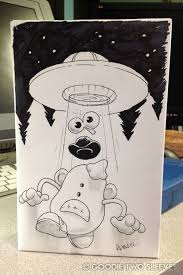 Draw Mr Potato Head Being Abducted By Aliens Really Cool Drawings Alien Drawings Weird Drawings