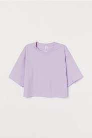 Cropped T Shirt Light Purple Ladies H M Us Purple Shirt Outfits Crop Top Outfits Crop Top Shirts