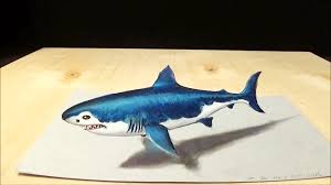 Drawing 3d monsters on paper. Drawing 3d Shark How To Draw 3d Megalodon Shark Awesome Trick Art