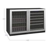 47" Wide FlexCount II Series 56 Bottle/154 Can Dual Zone Stainless Steel  Side-by-Side Wine Refrigerator/Beverage Center