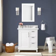 We have bathroom furniture that vary in both price and style. Allen Roth 30 In White Undermount Single Sink Bathroom Vanity With White Engineered Stone Top In The Bathroom Vanities With Tops Department At Lowes Com