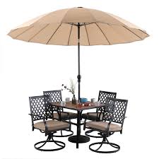 I spray painted the new table to match the free set, and then assembled after it dried. Outdoor Furniture Sets For Lawn Backyard Garden 1 Rectangular Table Woodlike Top With 1 57 Umbrella Hole 6 Spring Motion Chairs Mfstudio Patio Dining Table Set 7pcs Patio Furniture Sets Patio Lawn