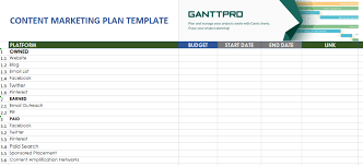 Content Marketing Plan Template Free Download Excel Template