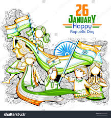 Illustration Of Indian Kids Waving Tricolor Flag Celebrating Republic Day Of India Republic Day Photos Independence Day Drawing Republic Day