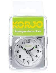 Analogue travel alarm clock small handy clock that zips into its own case. Korjo Analogue Alarm Clock Travel Accessories