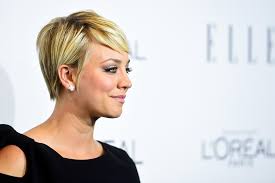 Kaley cuoco half up half down hairstyle: More Pics Of Kaley Cuoco Pixie 2 Of 12 Short Hairstyles Lookbook Stylebistro