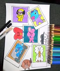 It's so cool to draw cute pictures. Fanart Bt21 Draw Bt21 Bts Drawings Cute Easy Drawings Easy Drawings Sketches