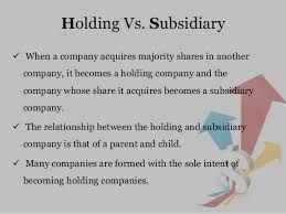 The relationship between a holding company and its subsidiary company is that of a parent and child relationship. Parent Company And Subsidiary Relationship Letter