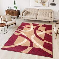 Fauteuil en cuir orangé rouge et mur d'accent de la même couleur. Tapiso Dream Tapis De Salon Chambre Moderne Rouge Beige Abstrait Bandes 140 X 200 Cm Cdiscount Maison
