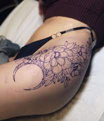 When You Peel The Stencil Off After A Couple Tries And You Just Feeeeeeeel It Floral Mandala Moon Floral Tattoo Tattoos Tattoos And Piercings