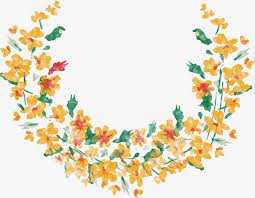 Watercolor Yellow Floral Half Round Border Vector Png And Vector Flower Border Clipart Flower Background Wallpaper Flower Circle