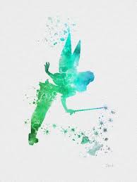 Tinker Bell Fairy Peter Pan Art Print 10 X 8 Illustration Disney Technique Mixte Home Decor Pepiniere K Watercolor Disney Disney Wall Art Disney Tattoos