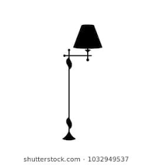 Black Cartoon Floor Lamp Light Icon Silhouette For Home Appliance Indoor Furniture Vector Flat Isolated Interior Design E Light Icon Floor Lamp Lighting Lamp