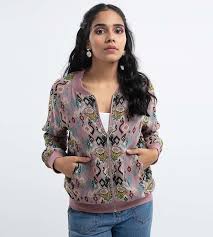 Check spelling or type a new query. Buy Ps Pret By Payal Singhal Pink Printed Art Georgette Bomber Jacket Original Women Clothing Only At Tata Cliq Luxury