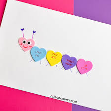 35 unique and creative diy valentine's day cards any of these card designs will make your kid the star of class. Cute Conversation Heart Caterpillar Card Easy Valentine S Day Craft