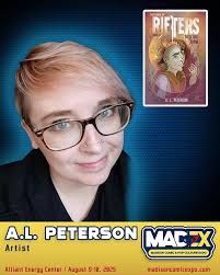 A.L. Peterson is coming to MadEx this August! She is a Minneapolis-based  comic and illustration artist that has been doing artist alley comic  conventions in the Midwest since 2019. In addition to