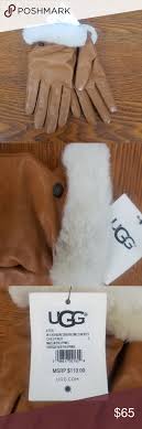 Ugg Gloves Womens Large Leather Cashmere Chestnut Ugg