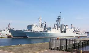 The Royal Canadian Navy Destroyer Hmcs Athabaskan Ddg 282 Alongside Hmcs Preserver Aor 510 At Halifax Nova Scotia On Ju Royal Canadian Navy Building Halifax