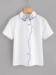 Learn more about jenny hart and sublime stitching here add a personalized look to boring clothing! Hand Shaped Collar Embroidered Shirt Emmacloth Women Fast Fashion Online Mobile Site