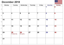 December 2018 Calendar With Holidays Printable December 2018 Calendar Holiday Printables Holiday Calendar December Calendar