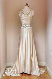 Sample Sale Oyster Silk Satin Art Deco Wedding Dress With Hand Beaded Detailing Size Uk10 Art Deco Wedding Dress Deco Wedding Dress Trendy Wedding Dresses