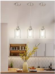 Whether you're looking for lights for kitchen islands or hanging lights for above a bathroom vanity, pendants are a versatile design option. Set Of 3 Glass Pendant Lighting Ceiling Lights Kitchen Island Dining Room Bar Ebay