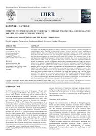 Doctor of philosophy (ph.d.) in english language. Pdf Effective Techniques Used By Teachers To Improve English Oral Communication Skills In Sudanese Secondary Schools