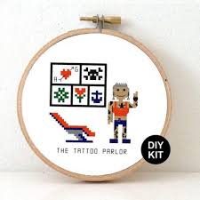 Creating cross stitch patterns from your own pictures is very easy with pic2pat. 2 X Tattoo Parlor Cross Stitch Pattern Tattoo Shop Owner Gift Studio Koekoek