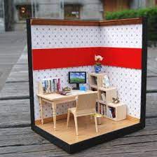 May 30, 2021 · coloring on the cardboard with markers will just make everything look dark. Study Room Miniatures Room Box Miniature Room Boxes Miniature Rooms Miniature Room Boxes Ideas